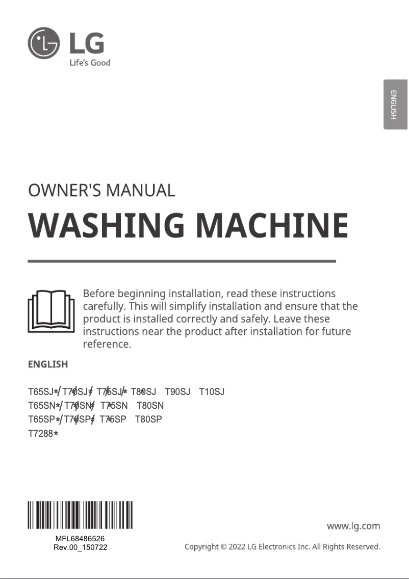 Page 1 de la notice Manuel utilisateur LG T70SPSF1ZA