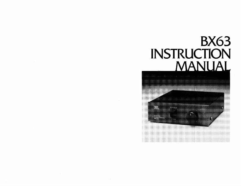 Page n°1 - Manuel utilisateur JBL BX63