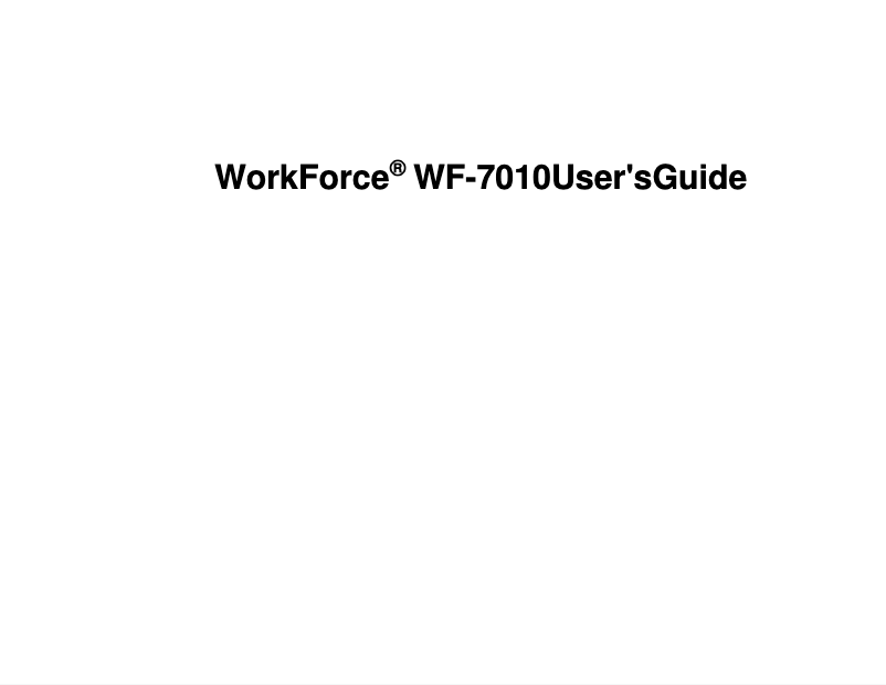 Page 1 de la notice Manuel utilisateur Epson WorkForce WF-7010