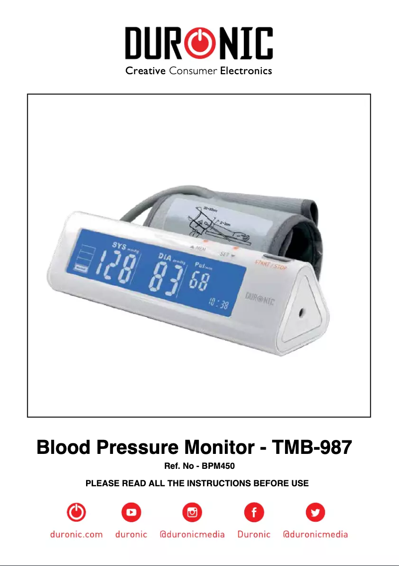 Page n°1 - Manuel utilisateur Duronic BPM450