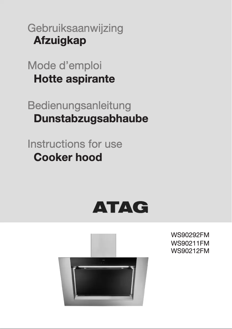 Page 1 de la notice Manuel utilisateur Atag WS90211FM