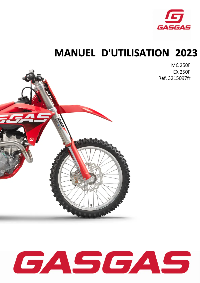 Image de la première page du manuel de l'appareil MC 250F (2023)