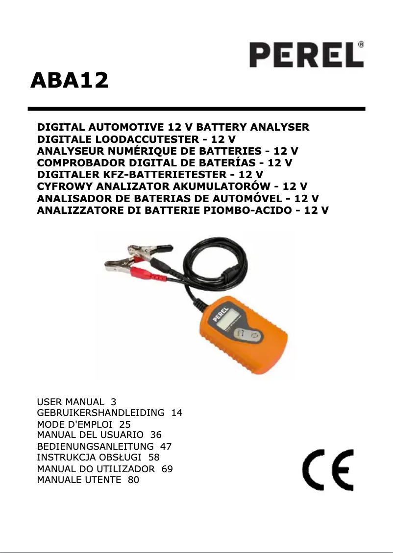 Image de la première page du manuel de l'appareil ABA12