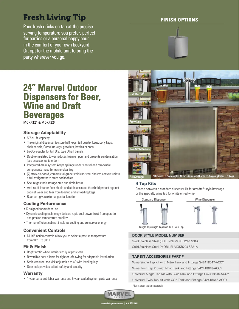 Page n°1 - Guide d'installation Marvel MOKR124SS31A