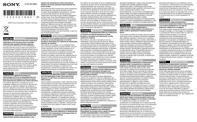 Image de la première page du manuel de l'appareil MDR-EX15LP