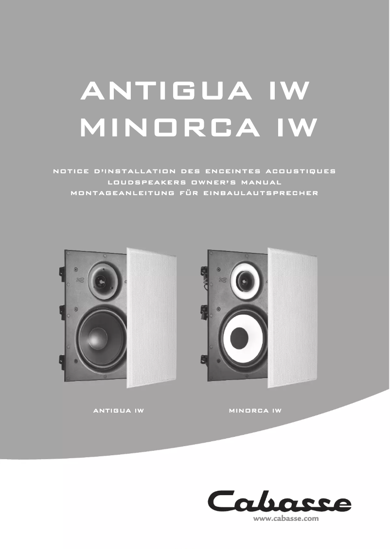 Page 1 de la notice Manuel utilisateur Cabasse Antigua IW