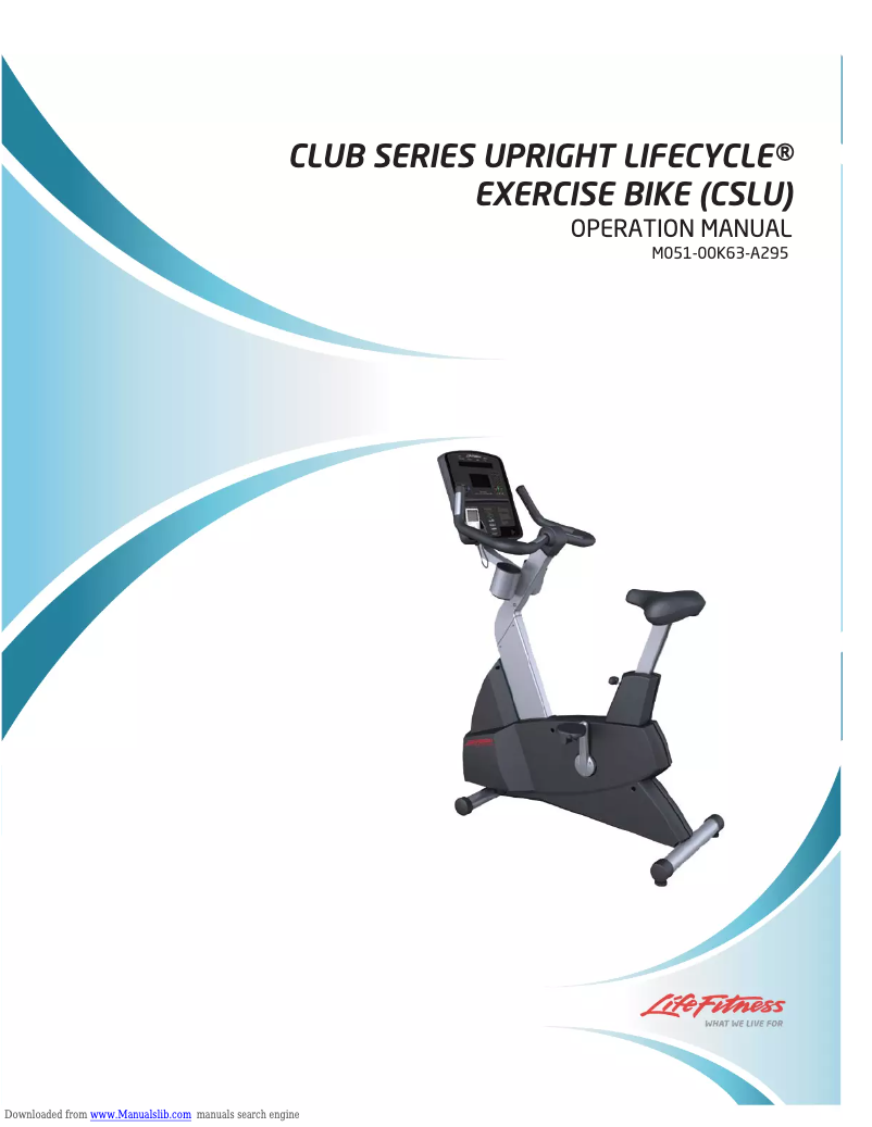 Page n°1 - Manuel utilisateur Life Fitness Club series Upright Lifecycle CSLU