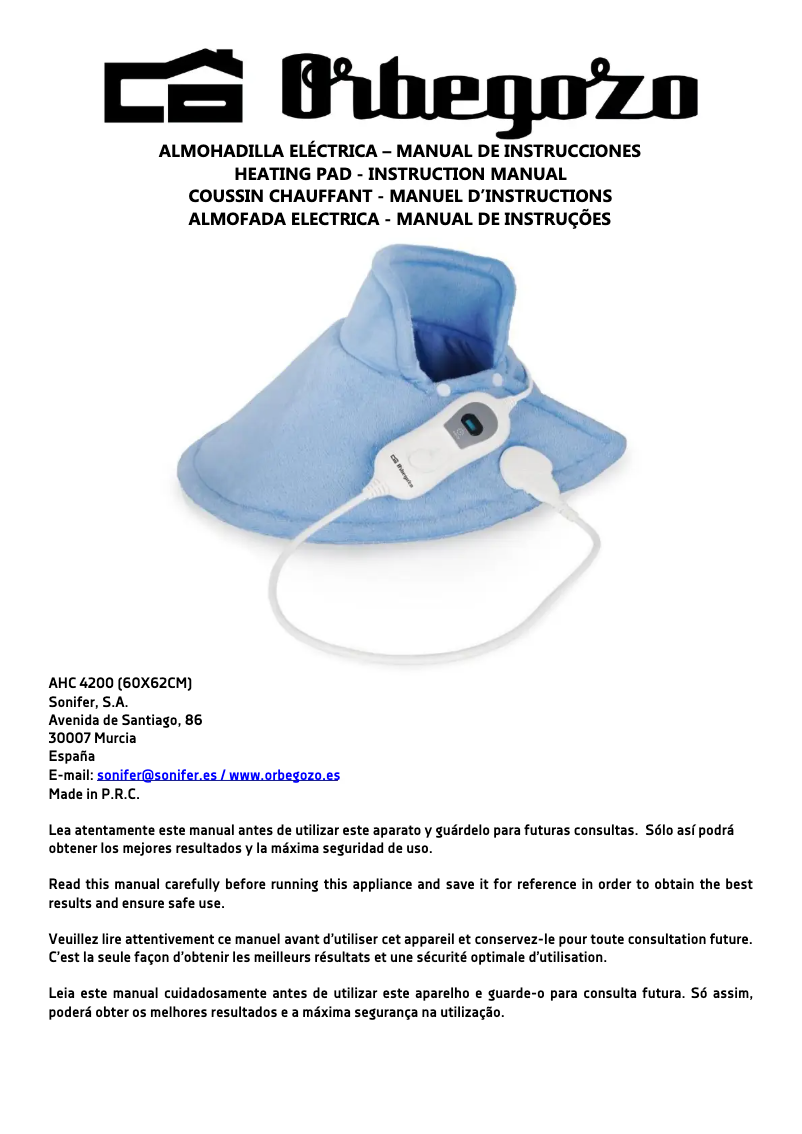 Page 1 de la notice Manuel utilisateur Orbegozo AHC 4200