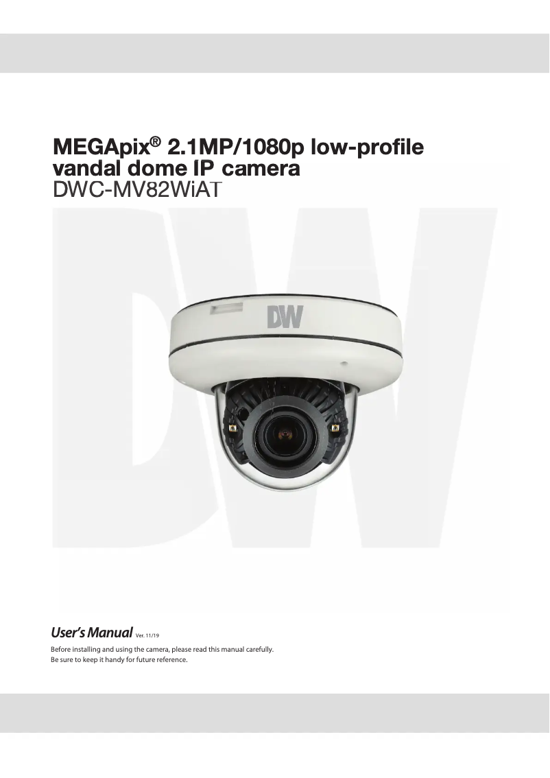 Page 1 de la notice Manuel utilisateur Digital Watchdog MegaPix DWC-MV82WiAT
