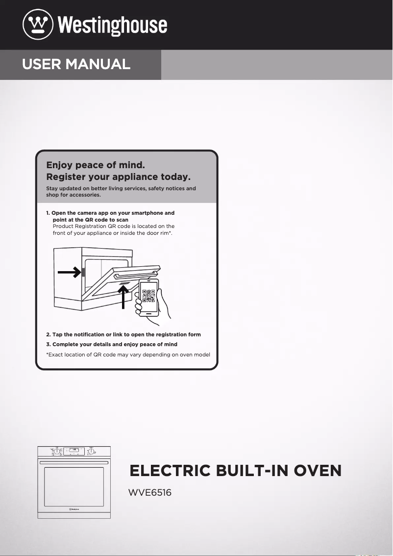 Page 1 de la notice Manuel utilisateur Westinghouse WVE6516