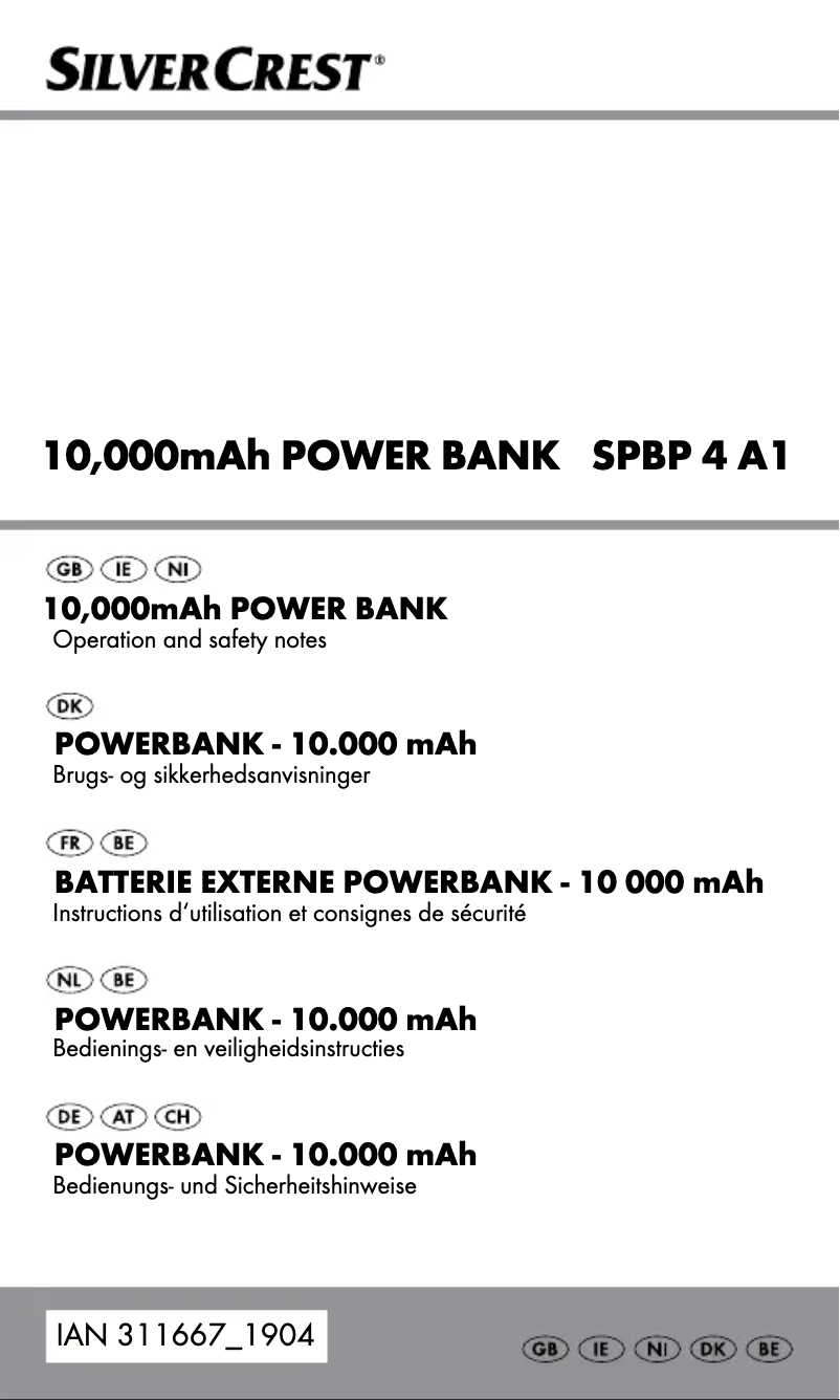 Image de la première page du manuel de l'appareil SPBP 4 A1