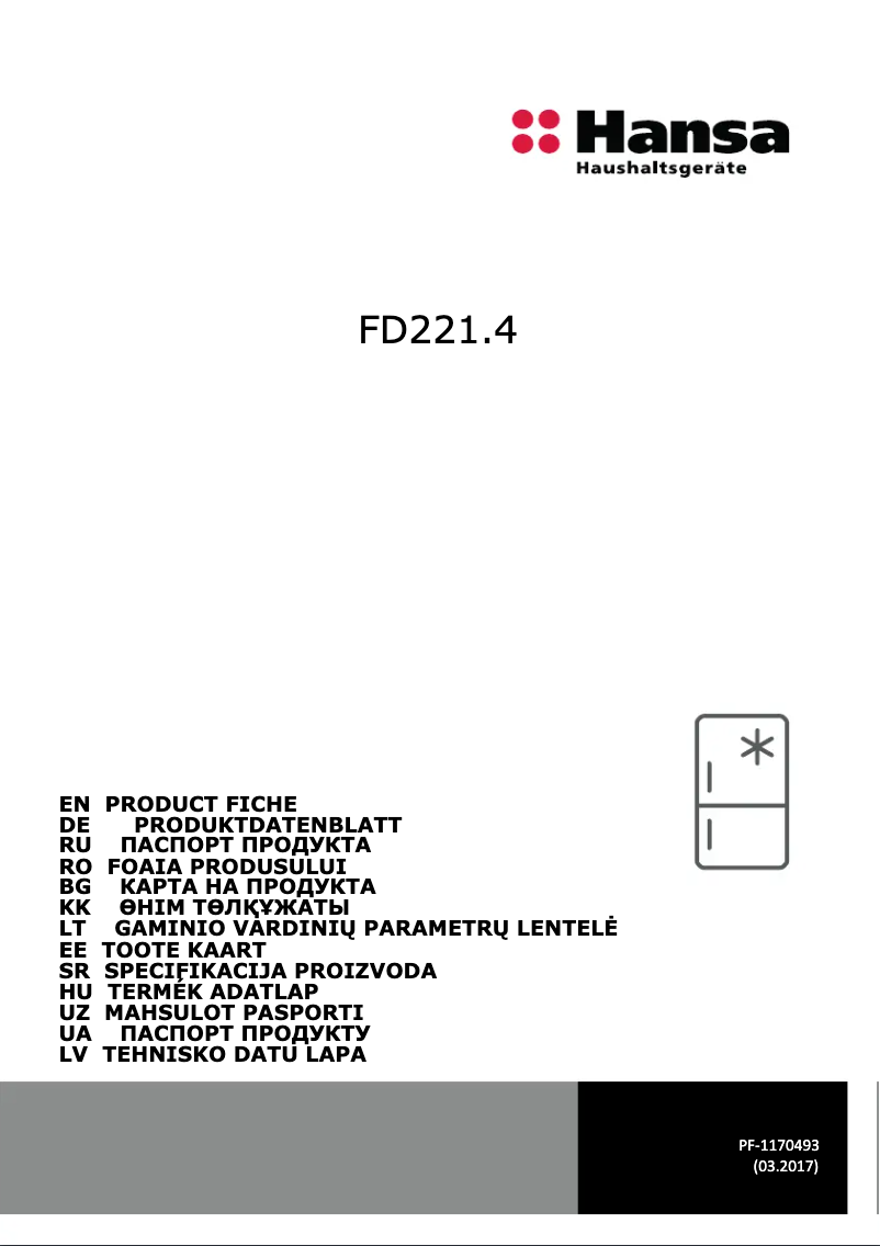 Image de la première page du manuel de l'appareil FD221.4