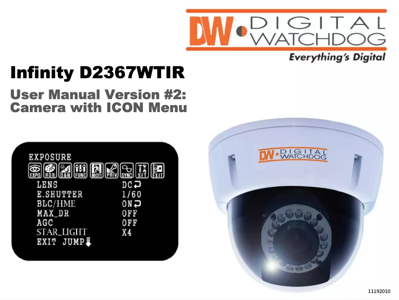 Page 1 de la notice Manuel utilisateur Digital Watchdog Infinity DSP DWC-D2367WTIR