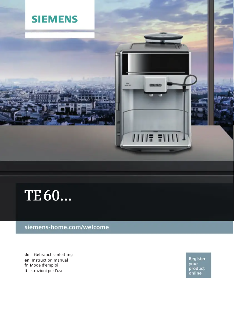 Page n°1 - Manuel d'utilisation et d'entretien Siemens EQ.6 s700 TE607503DE