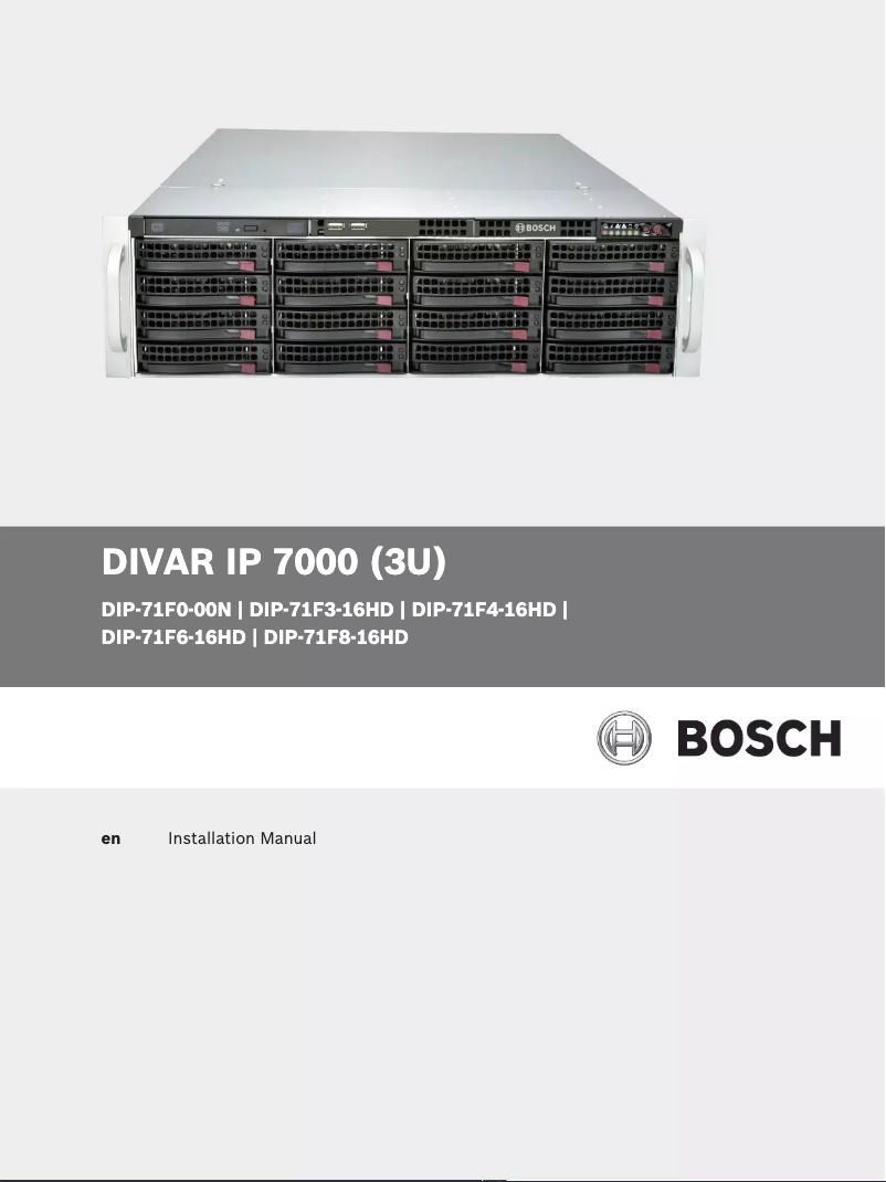 Page 1 de la notice Manuel utilisateur Bosch DIVAR IP 7000