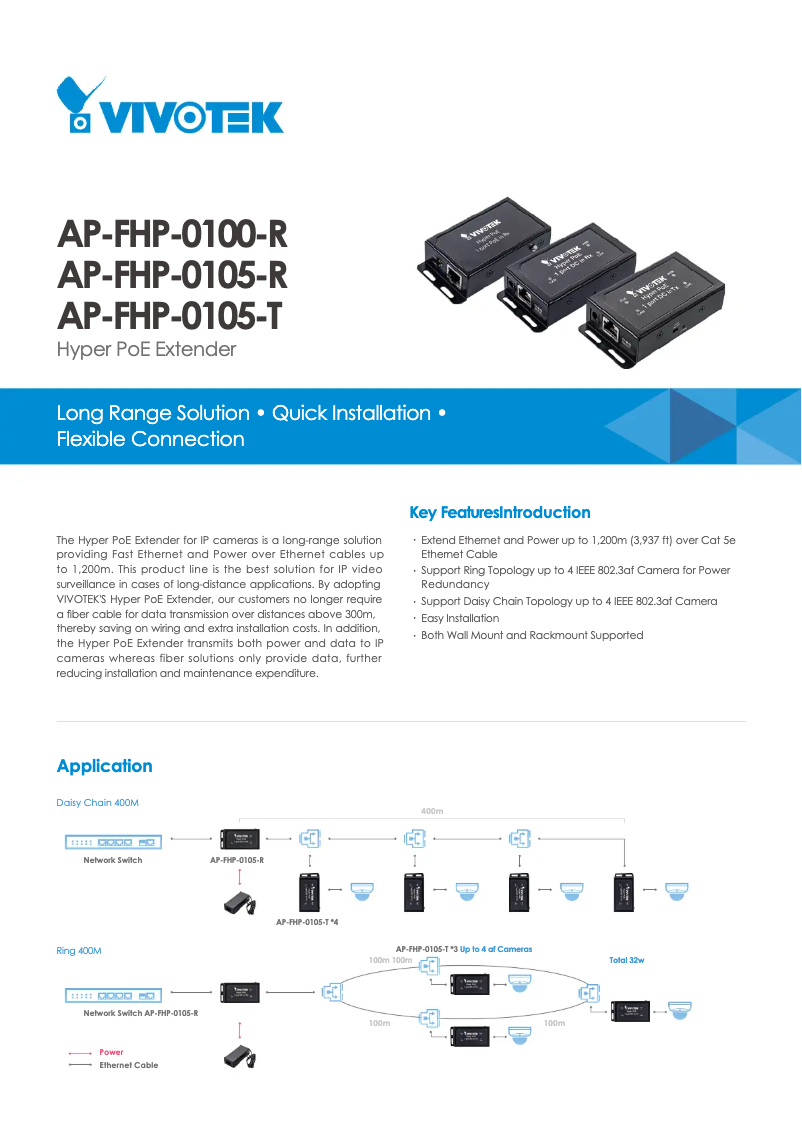 Page n°1 - Fiche technique Vivotek AP-FHP-0105-T