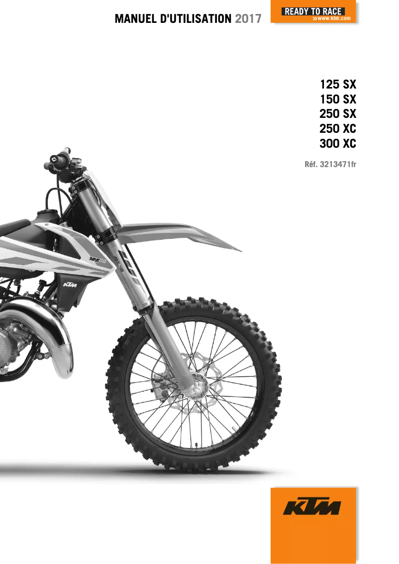 Page 1 de la notice Manuel utilisateur KTM 150 SX (2017)