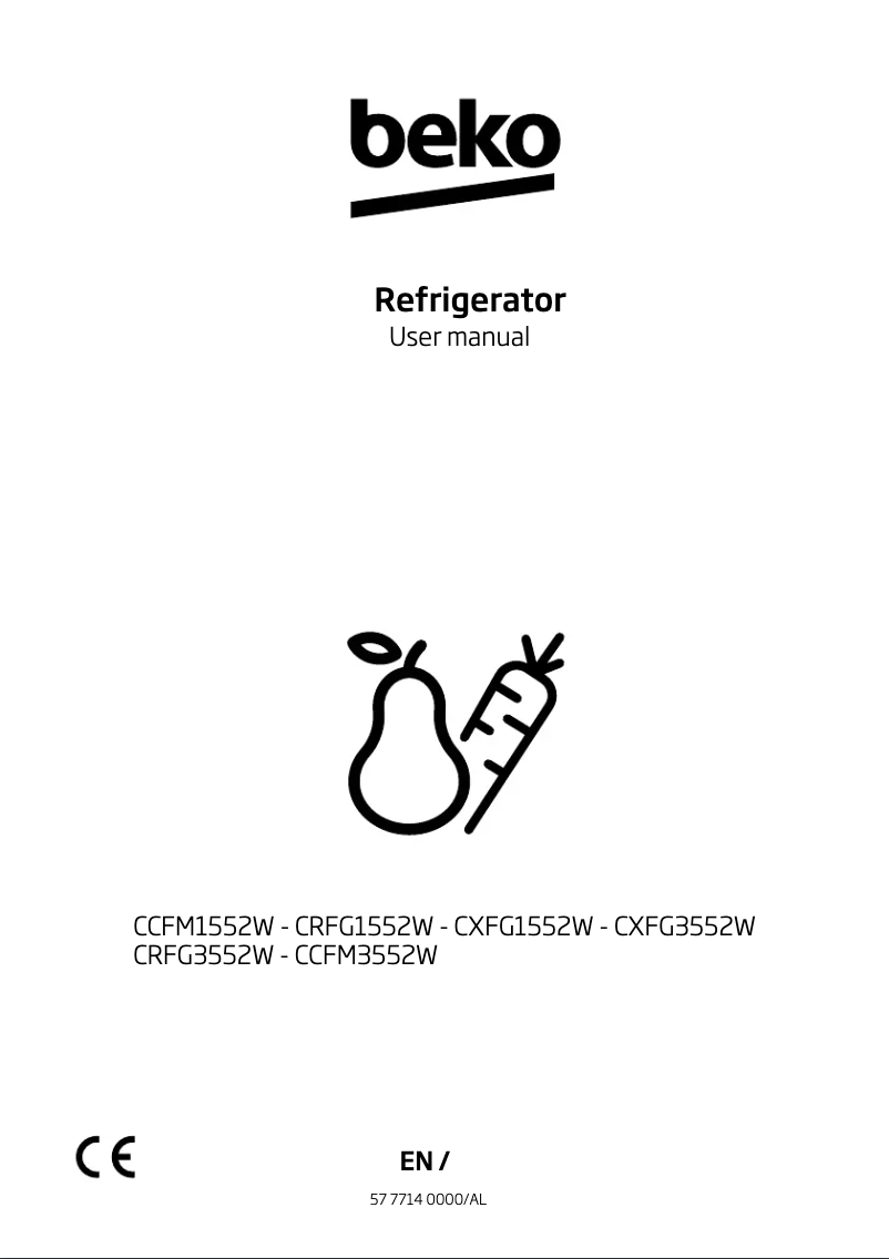 Page 1 de la notice Manuel utilisateur Beko CRFG3552W