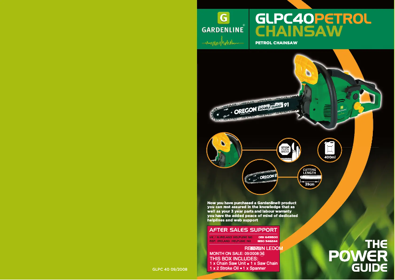 Page 1 de la notice Manuel utilisateur Gardenline GLPC 40