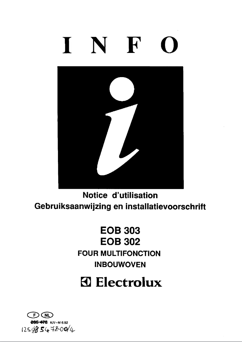 Image de la première page du manuel de l'appareil EOB303