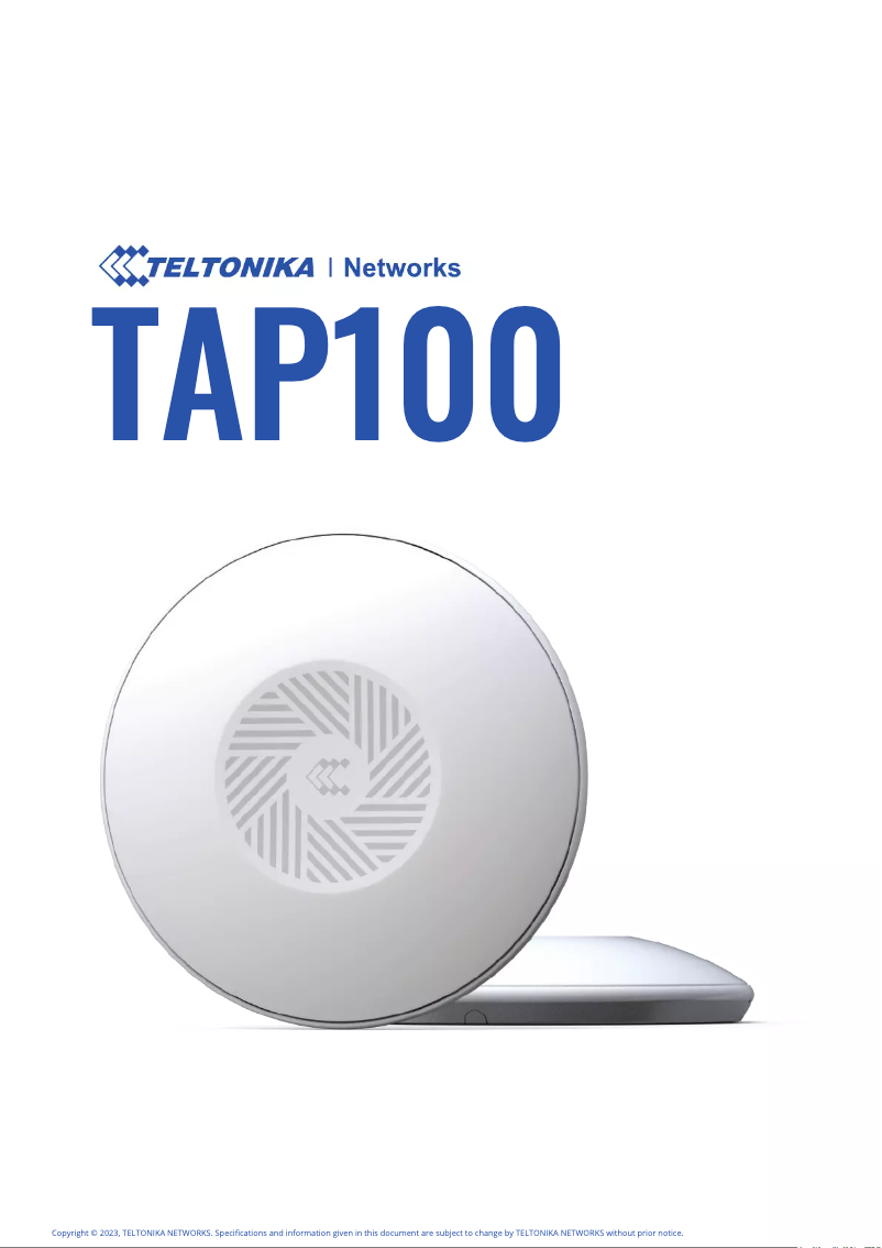 Image de la première page du manuel de l'appareil TAP100