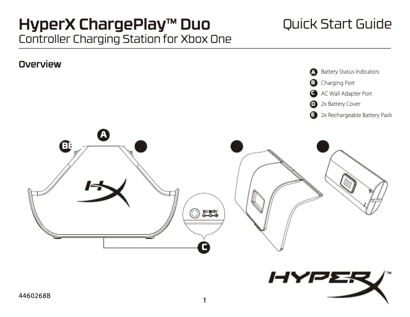 Page 1 de la notice Guide de démarrage rapide HyperX ChargePlay Duo