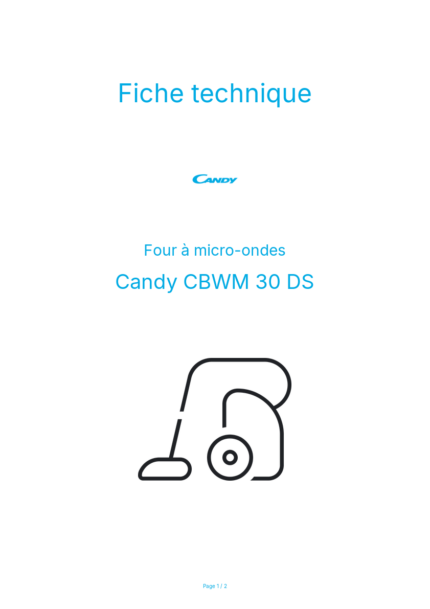 Image de la première page du manuel de l'appareil CBWM 30 DS