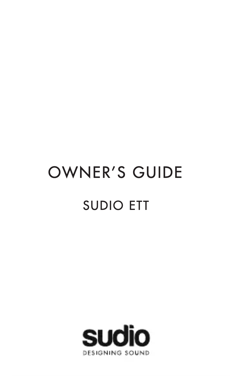 Page n°1 - Manuel utilisateur Sudio Ett