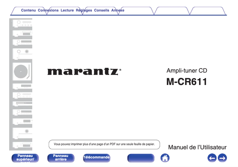 Page 1 de la notice Manuel utilisateur Marantz M-CR611 Melody Media