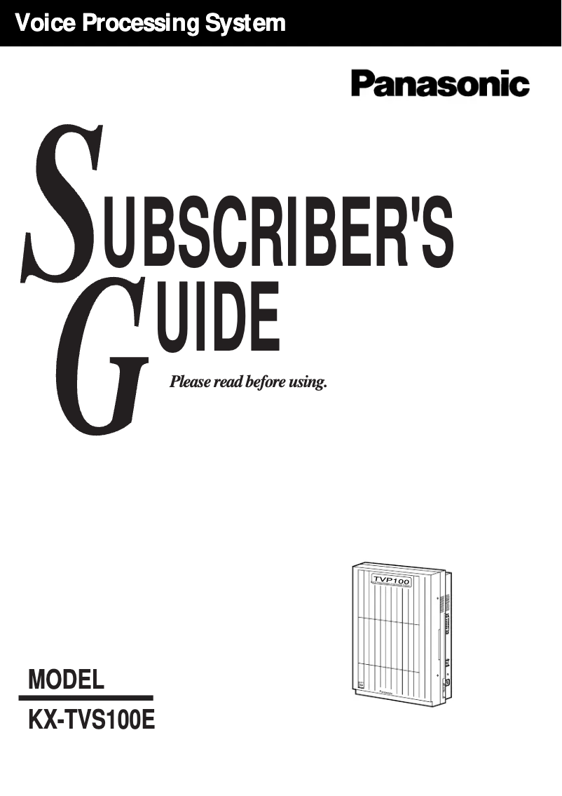 Página 1 del manual Manual de usuario Panasonic KX-TVP100