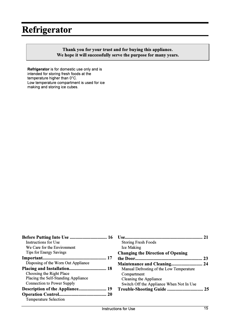 Page n°1 - Manuel utilisateur Gorenje R 0906 BAB