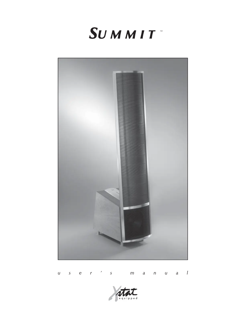 Page n°1 - Manuel utilisateur Martin Logan Summit