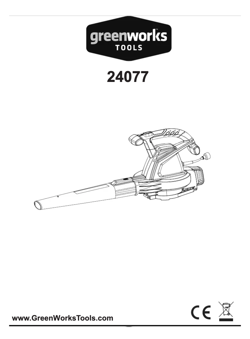 Page 1 de la notice Manuel utilisateur Greenworks 24077