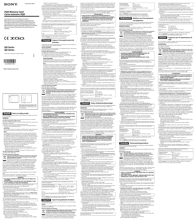 Page 1 de la notice Manuel utilisateur Sony QD-G64A