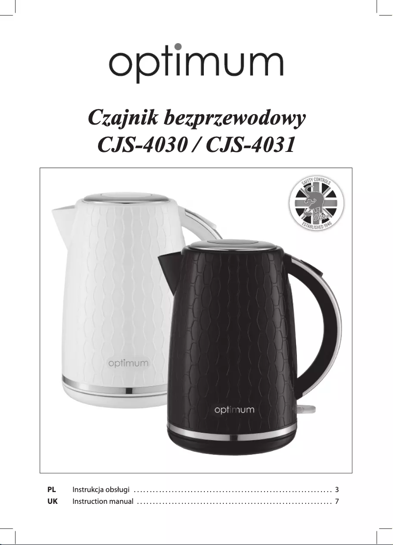 Page 1 de la notice Manuel utilisateur Optimum CJS-4031