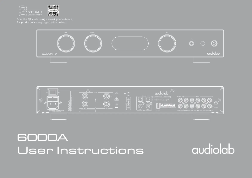 Page 1 de la notice Manuel utilisateur Audiolab 6000A