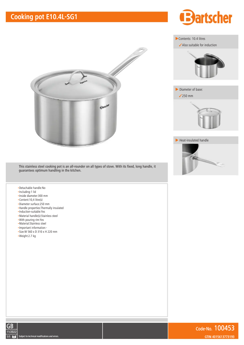Image de la première page du manuel de l'appareil E10.4L-SG1