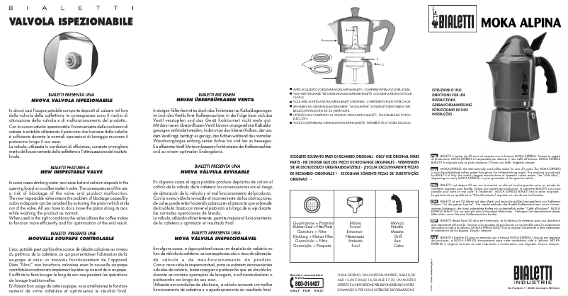 Page n°1 - Manuel utilisateur Bialetti Moka Alpina
