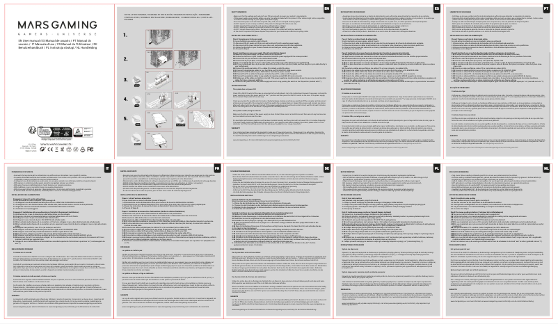 Page 1 de la notice Manuel utilisateur Mars Gaming MPB750