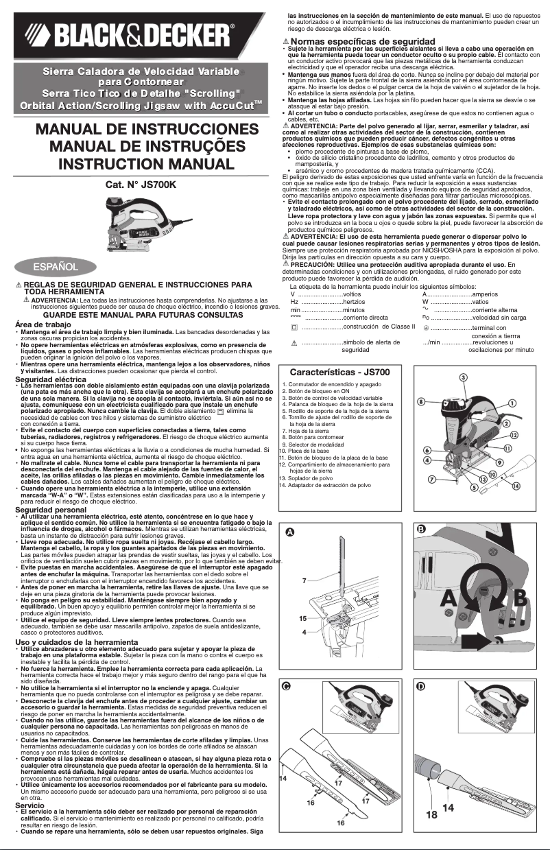 Page n°1 - Manuel utilisateur Black & Decker JS700K