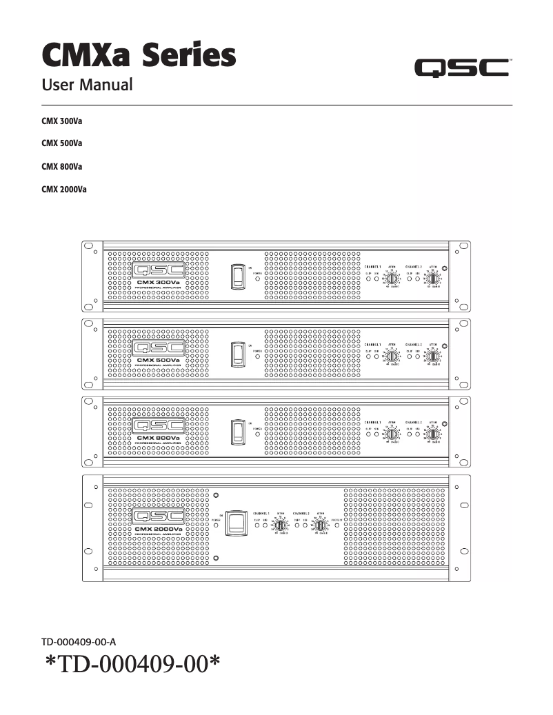 Page n°1 - Manuel utilisateur QSC CMX 300Va