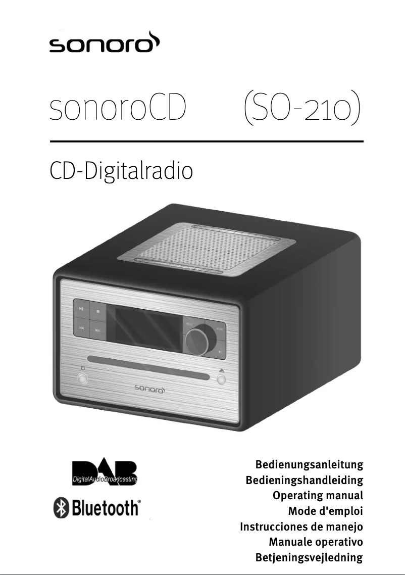 Page n°1 - Manuel utilisateur Sonoro CD SO-210