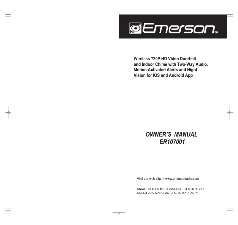 Page n°1 - Manuel utilisateur Emerson ER107001