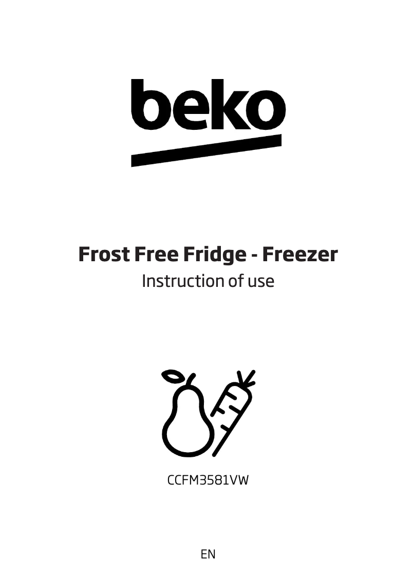 Page n°1 - Manuel utilisateur Beko CCFM3581V