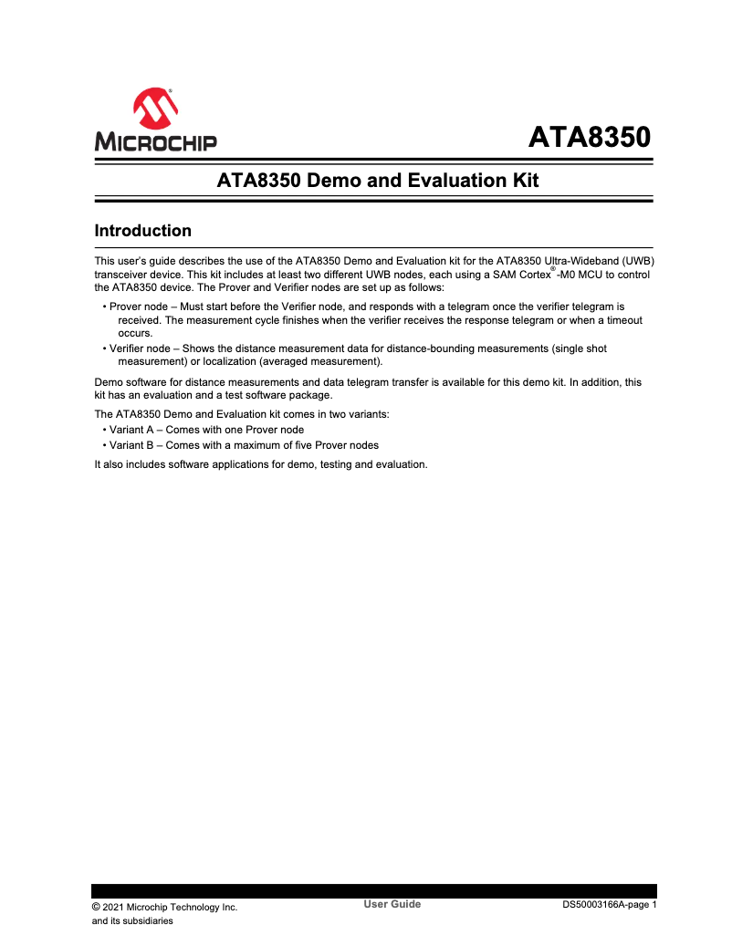 Página 1 del manual Manual de usuario Microchip ATA8350