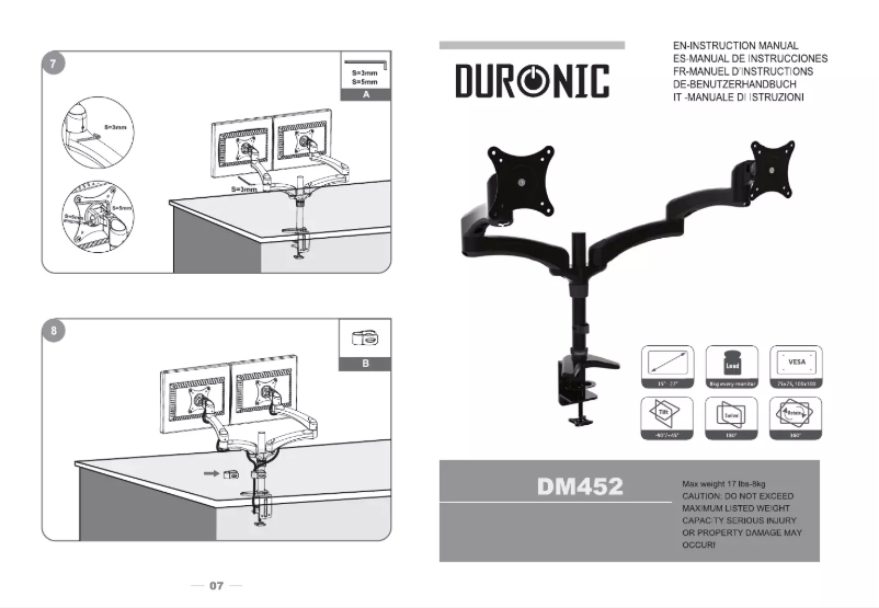 Page n°1 - Manuel utilisateur Duronic DM452