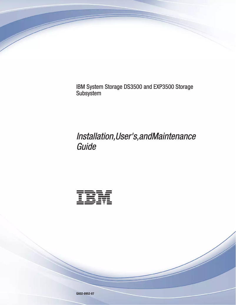 Page n°1 - Manuel utilisateur IBM System Storage DS3524