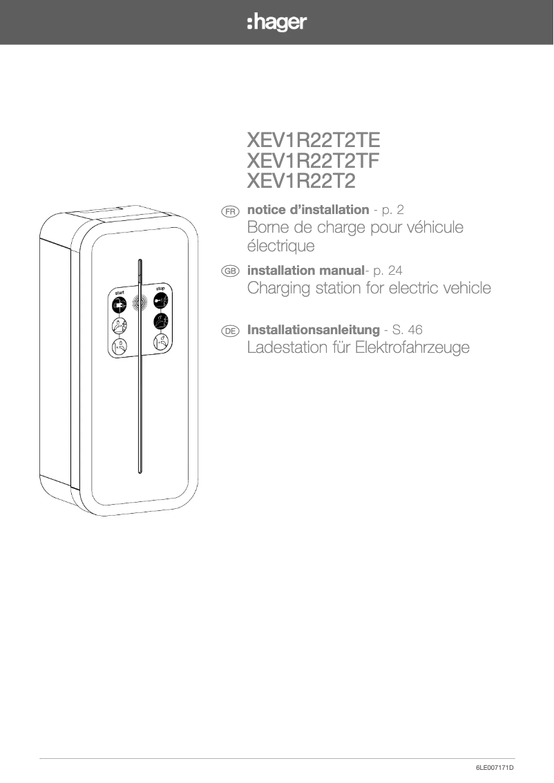Image de la première page du manuel de l'appareil XEV1R22T2