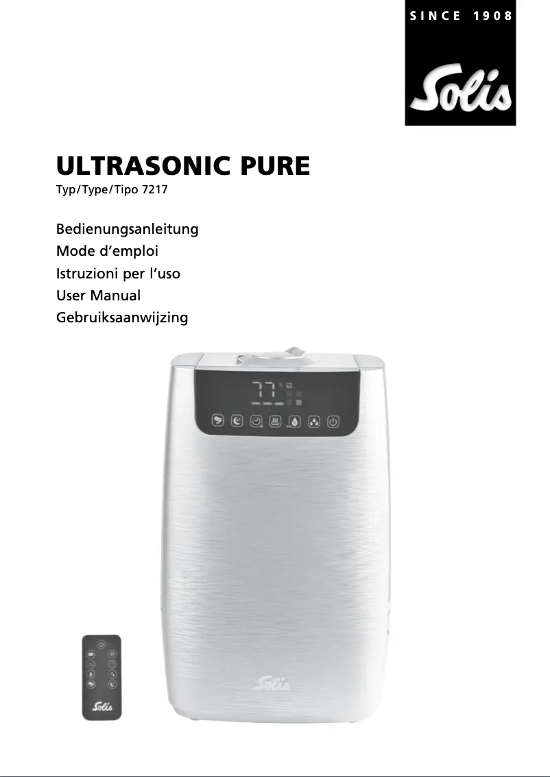 Page 1 de la notice Manuel utilisateur Solis Ultrasonic Pure 7217