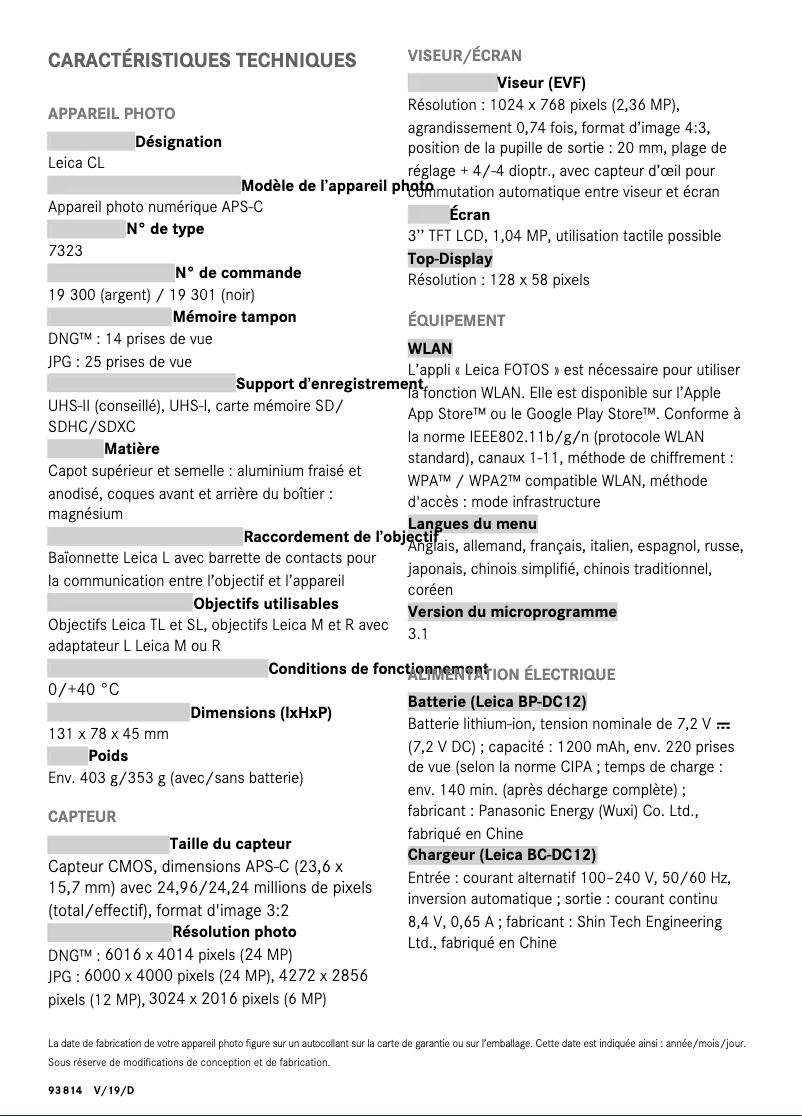 Página 1 del manual Guía de inicio rápido Leica CL